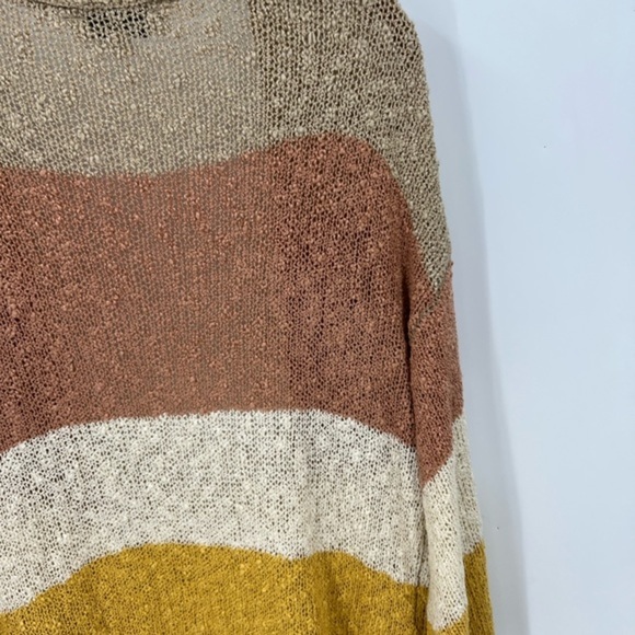 Davi & Dani Striped open front textured open knit tunic length cardigan L - Picture 7 of 12